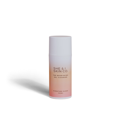 She & I Skin Co. "The Nourishing Gel Cleanser," 100ml, crafted to gently cleanse and hydrate.