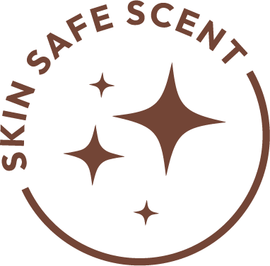 "Skin Safe Scent" logo featuring minimalist star shapes, emphasising products formulated with gentle, skin-friendly fragrances for safe use.